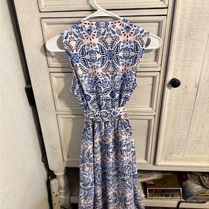 Croft & Barrow Blue and Pink Patterned Maxi Dress